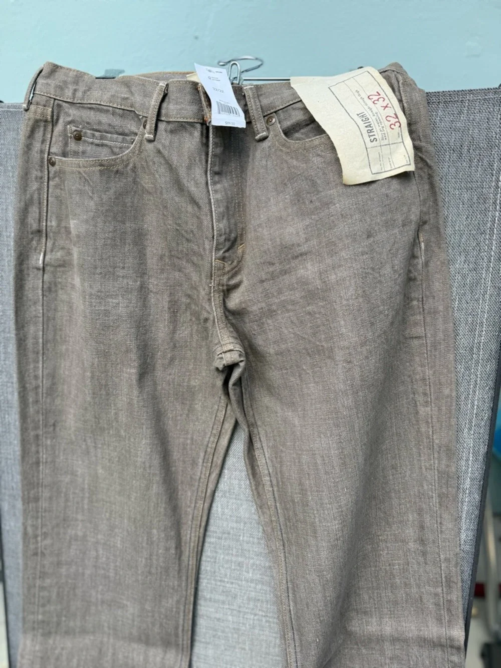 Banana Republic Men’s New With Tags 5 Pocket  Straight Leg Jeans Tan Otter 32/32